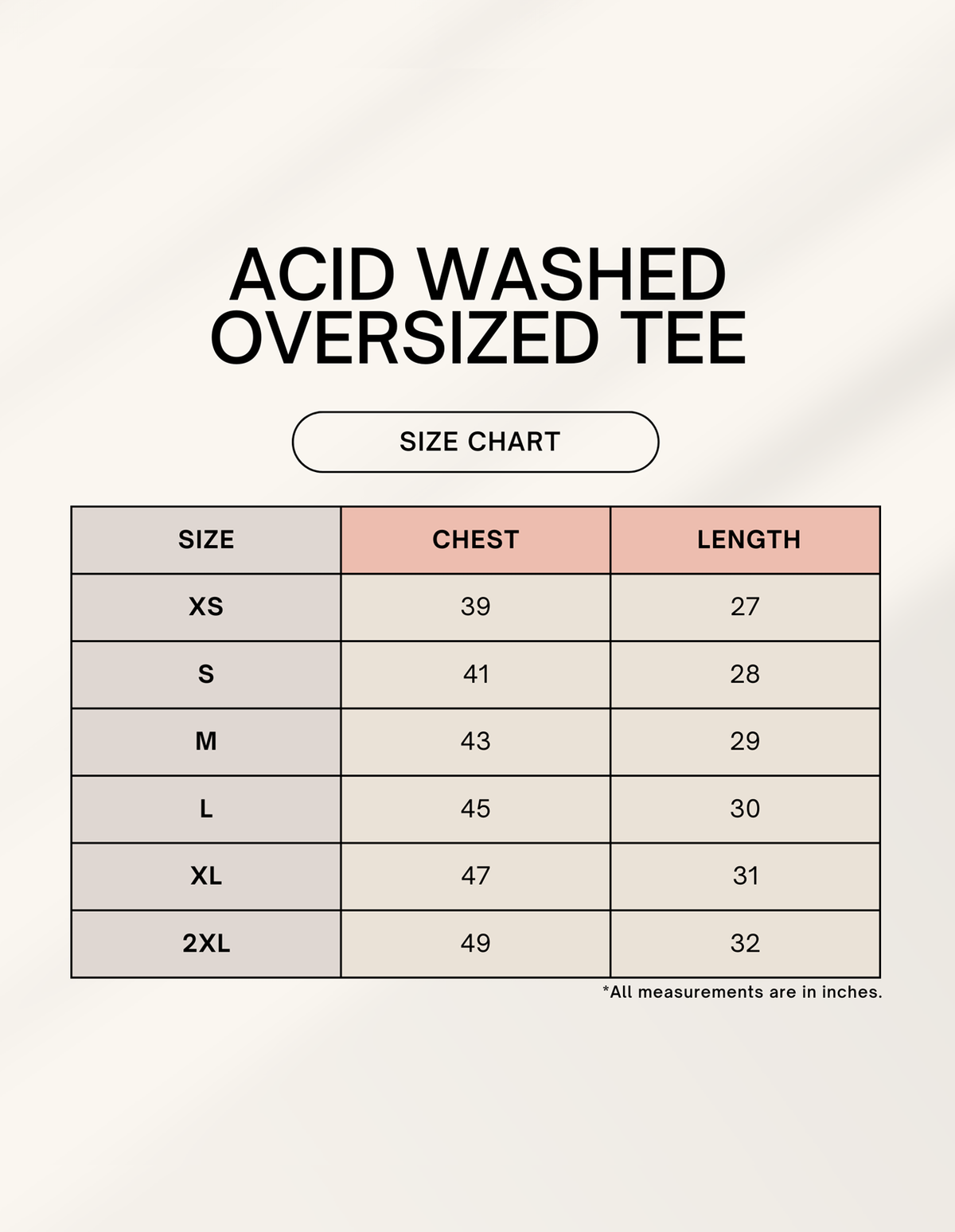 Size chart