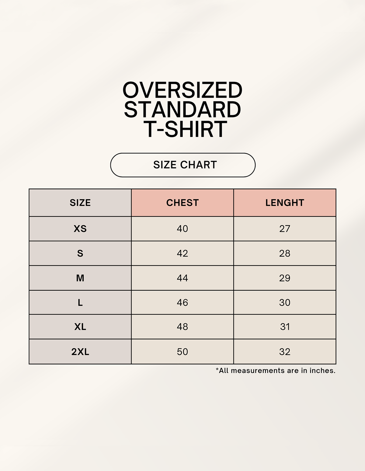 Size chart