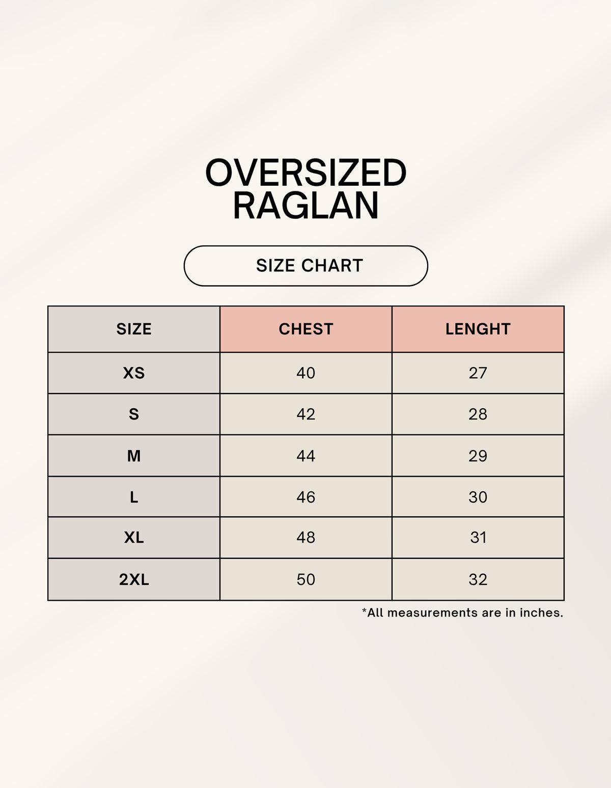 Size chart