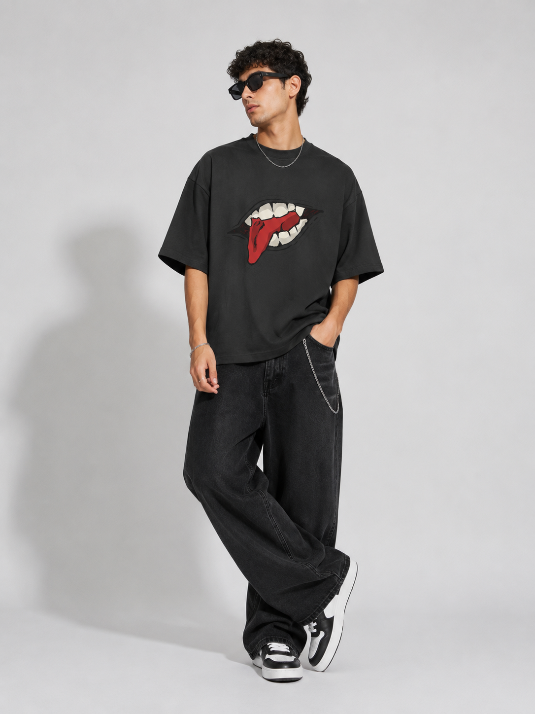 Tongue Out Oversized Tee