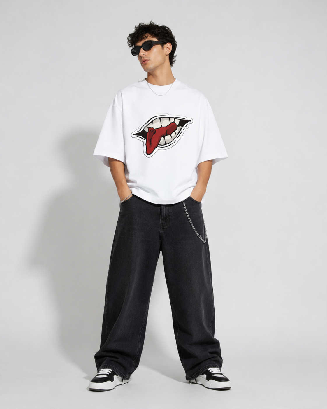 Tongue Out Oversized Tee