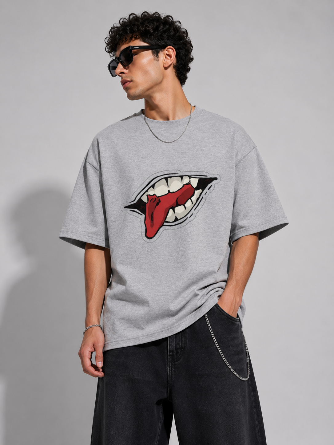 Tongue Out Oversized Tee