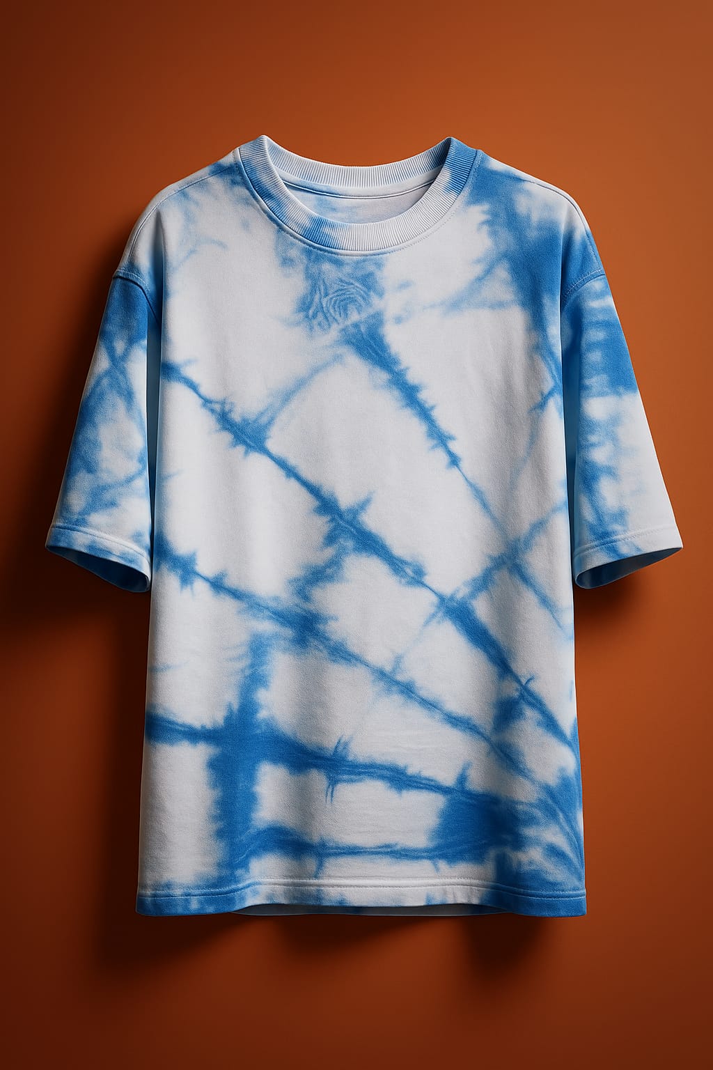 Blue and white tie-dye t-shirt